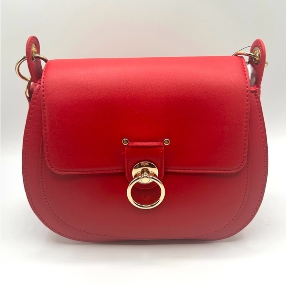 Badgley Mischka Handbags - Red vegan Leather Crossbody Bag